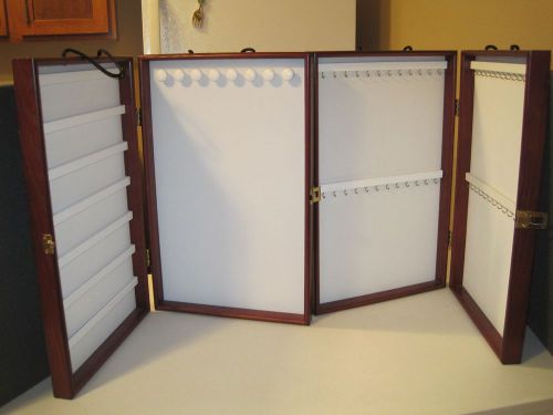 2 &#034;Showcases To Go&#034; Display Cases - Alluring &amp; Distinctive - Cherry/White Lining