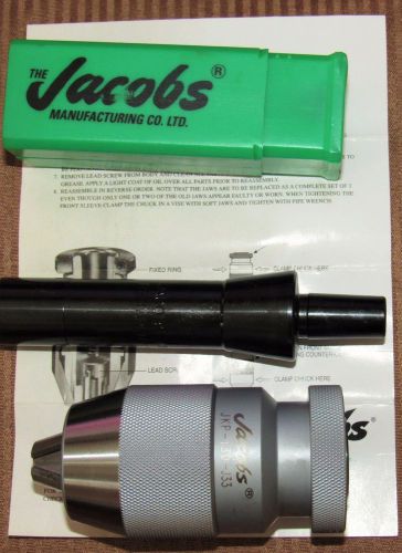 Jacobs - jt33, 0.039 to 1/2 inch capacity, tapered mount drill chuck brand new for sale