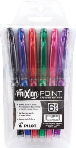 Pilot frixion point erasable gel pens extra fine point 6-pack pouch assorted ... for sale