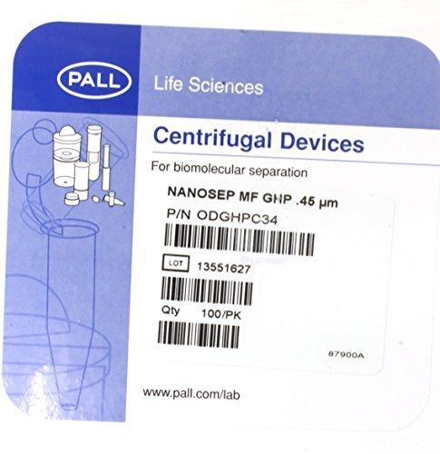 Pall odghpc34 nanosep mf centrifugal device with ghp membrane, non-sterile, for sale