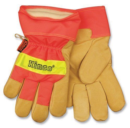 Kinco 1938 Heatkeep Lined Grain Pigskin Leather High Visibility Glove with Orang