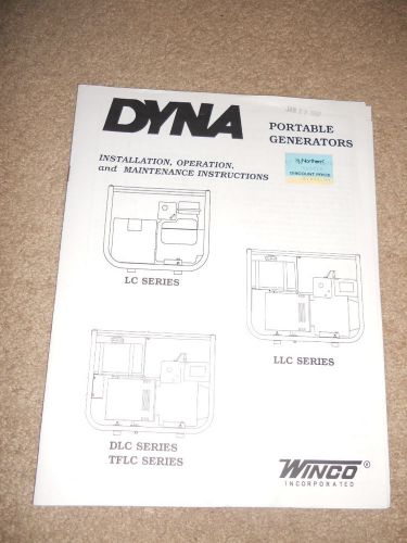 Winco/Dyno Portable Generator #TFL9000E Owners Manual &amp; Parts List