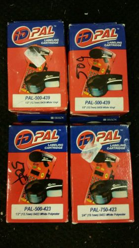 Brady ID Pal Labeling Cartridge Pal-500-423 1/2&#034; B423 B439 White Vinyl Lot of 4