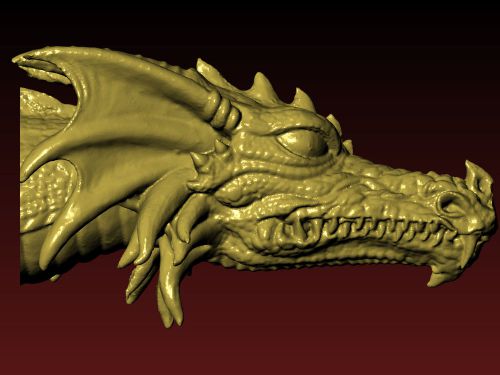 dragon head STL 3d Model for 3D printer Printable or 4axis CNC Machine