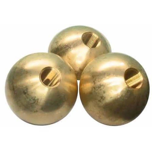 Three 1-1/2&#034; dia.  threaded 1/8 - ips brass balls drilled tapped for sale