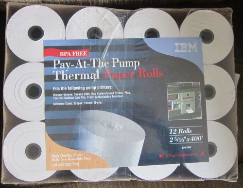 Ibm pay at the pump thermal paper rolls 12 rolls 2 5/16&#034; x 400&#039; gas station for sale