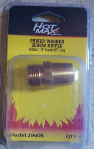 Hot max power washer female screw nipple m22m x 1/4&#034; female npt long for sale