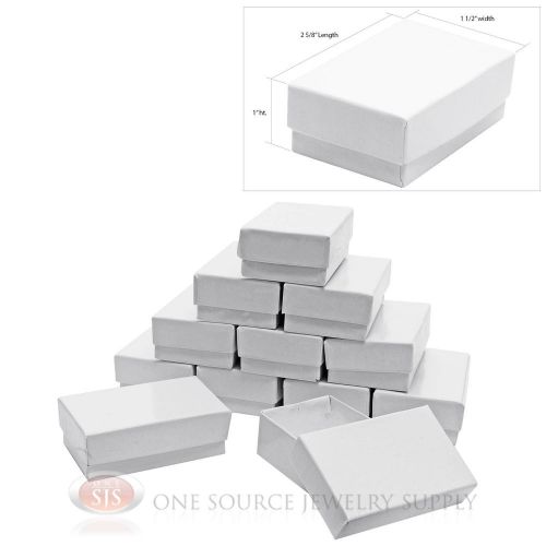 12 Gloss White Cotton Filled Gift Boxes 2 5/8&#034; x 1 1/2&#034;