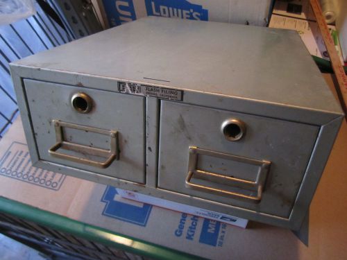 Vintage Flash Filing Cabinet File Index Gray Metal Industrial Modular 2 Drawer