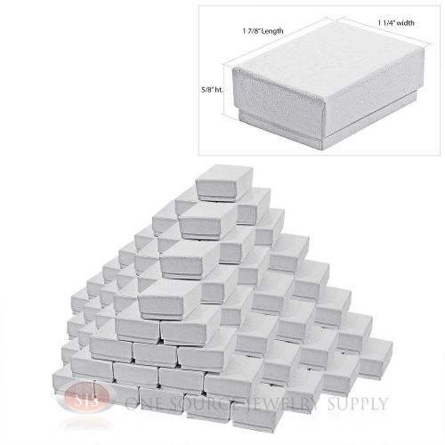 100 White Swirl Cardboard Cotton Filled Jewelry Gift Boxes 1 7/8&#034; X 1 1/4&#034; X 5/8