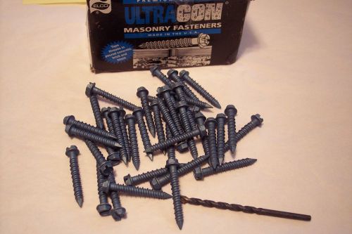 Blue Ultracon 1/4&#034; X 1 3/4&#034; Masonry Fasteners with Bit QTY 296 Slotted Hex Head