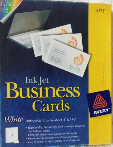 900 AVERY 8471 Ink Jet White Business Cards (opened) Some are Avery 8870 10/page