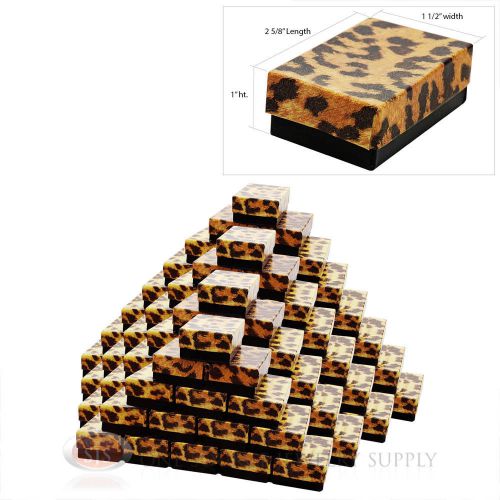 100 LEOPARD COTTON FILLED GIFT BOX  2 5/8&#034; X 1 1/2&#034;