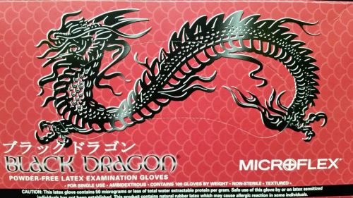 Microflex bd1003pfl black dragon latex gloves lrg 100bx for sale