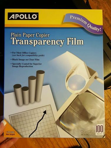 Apollo Plain Paper Copier Transparency Film, 8.5 x 11 Inches, 100 Sheets