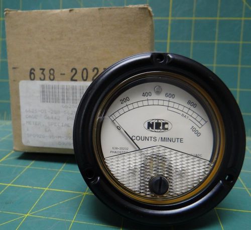 3 1/2&#034; nrc phaostron special scale meter gauge 0-1000 counts/minute pn: b21126 for sale