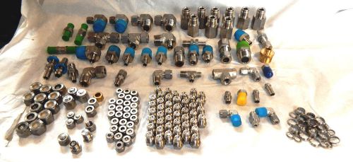SWAGELOK MISC NEW AND USED LOT OF 170 MISC SS FITTINGS