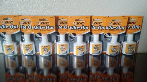 Lot of 8  BIC Wite*Out Correction Fluid Quick Dry .7 fl oz (20 mL)  White