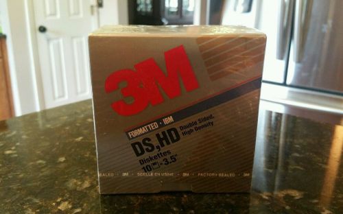 New 10 Pack 3M IBM Formatted DS,HD 1.44MB 3.5&#034; Diskettes