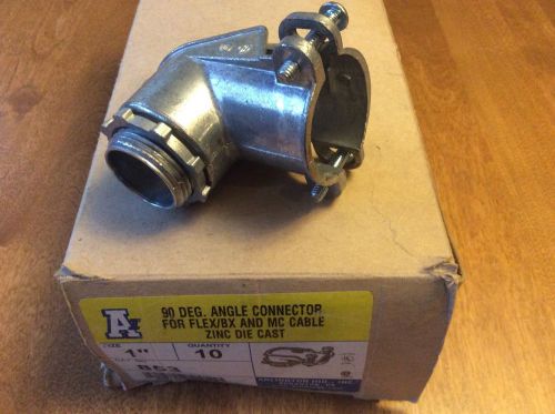 1&#034; arlington 853 greenfield flex 90 connector new (box of 8) for sale