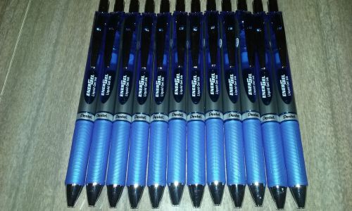 Lot of 12 pentel energel bl80-cx, 1 mm bold, blue liquid gel ink rollerball pens for sale