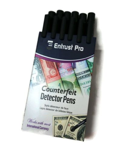 Entrust pro counterfeit money detector pen marker (12-pack) dollars pesos eur... for sale
