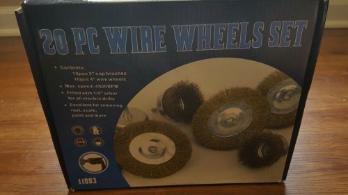 20 piece assortment of wire wheels and cup brushes for sale