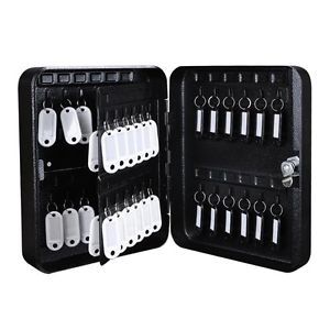48-Key Portable Solid Steel Key Storage Safe Box Black 26944