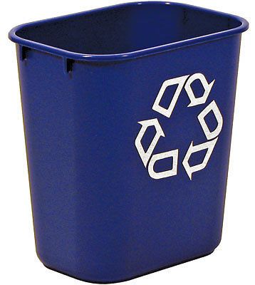 Small Deskside Blue Recycle Trash Cans  (13-5/8 Qt.) (1 Bin)