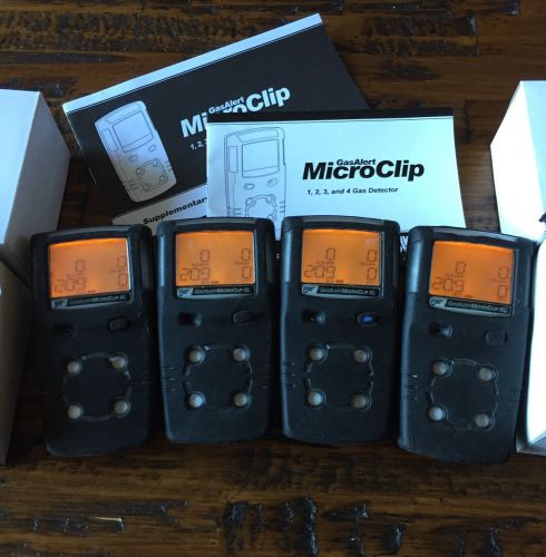 Lot 4x bw gas alert microclip xl multi gas monitor detector meter h2s,lel,co,o2 for sale