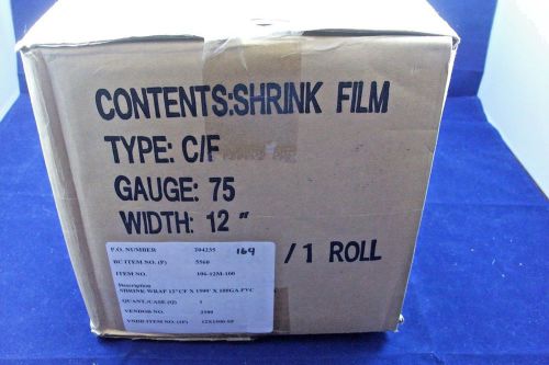 SHRINK FILM 75 GAUGE 12&#034; WIDE X 1500&#039; LONG NEW SEALED IN BOX