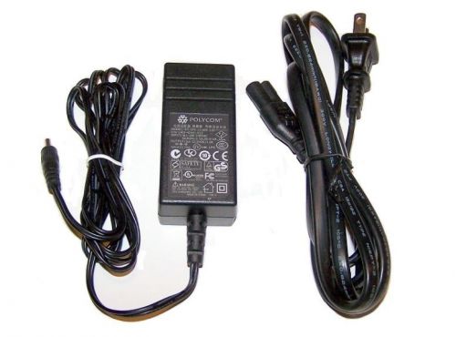Genuine polycom sps-12-009-120 power adapter w/ power cord 12vdc==1.0a for sale