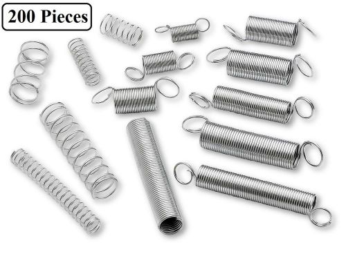 Compression springs - 200 piece compression and extension assortment hardware... for sale