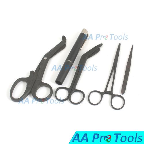 Aa pro: shears emt/scissors combo pack w/holster tactical black scissors forceps for sale