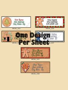 30 CUSTOMIZED Gingerbread Man Cookie Holiday Christmas Return Address Labels