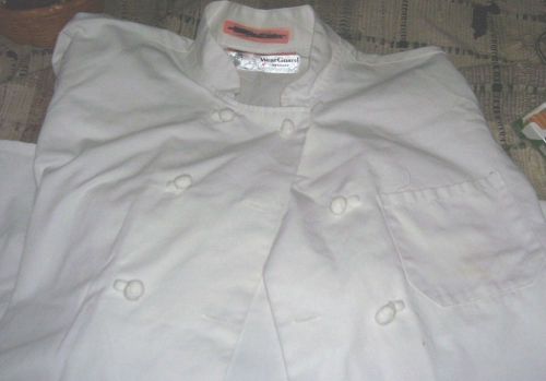 Aramark~long-sleeve classic knot-button chef coat~white sz xl for sale
