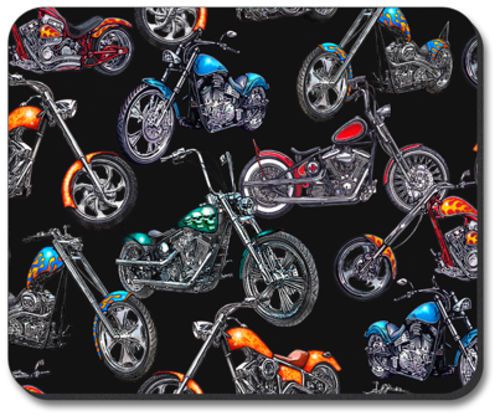 Choppers &amp; Skulls - Black Mouse Pad - By Art Plates® - MP-644