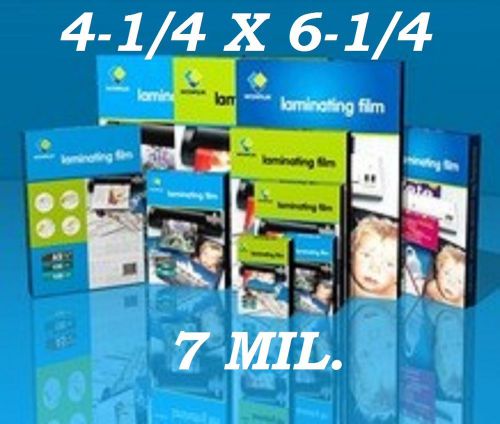 7 mil laminating laminator pouches sheets photo 4.25 x 6.25  (200- pack) for sale