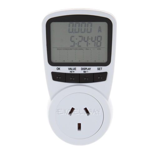 LCD Digital Energy Power Meter Watt Voltage Calculator Monitor Analyzer AU E0Xc