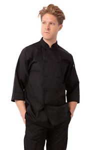 Chef Works Men&#039;s Morocco Chef Coat, Black, 2X-Large