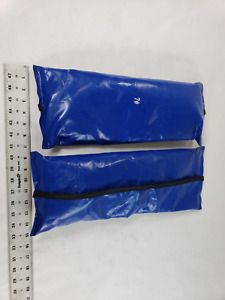 Lot Of 2 Blue Heavy Gauge Vinyl Rectangular Sandbags 7&#034; x 19&#034; - 7 lbs Each