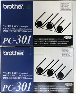 4 Total NEW Genuine Brother PC-301 Fax Printer Cartridge 750 770 775 870MC,885MC