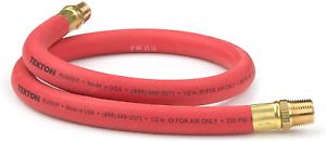 TEKTON 46362 1/2-Inch I.D. by 3-Foot 250 PSI Rubber Lead-In Air Hose with NPT