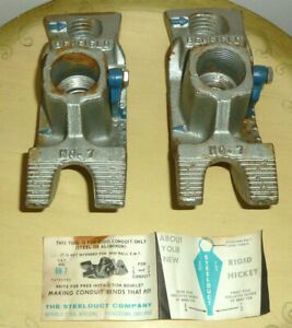 2 Benfield Conduit Pipe Bender No.FH-7 Rigid Hickey Steelduct Co OH 3/4” or 1/2”