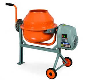 Concrete Mixer Compact Portable Electric Rugged Low Profile Height 1.6 Cu. Ft.
