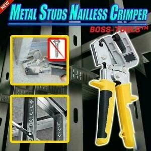 Keel Stud Joiner Crimper Pliers Drywall Metal Steel Q Crimper Tool Nailless H1K4