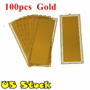 US Stock 100pcs Packed Metal Bookmark with Dents for Sublimation Printing (Gold)