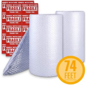 Bubble Cushioning Wrap Packing Supplies for Heavy-Duty Moving Shipping 2 Pack 3/