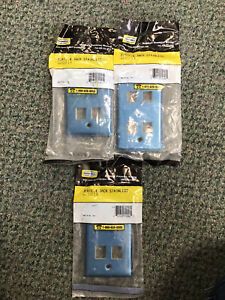 Lot Of 3x Hubbell Premise Wiring SSF14 Plate 4 Jack Port SS Single 1 Gang NEW