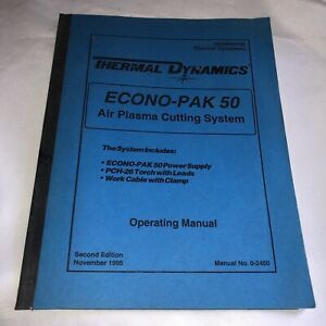 Thermal Dynamics Econo PAK 50 Air Plasma Cutting System Manual 2nd Edition 1995